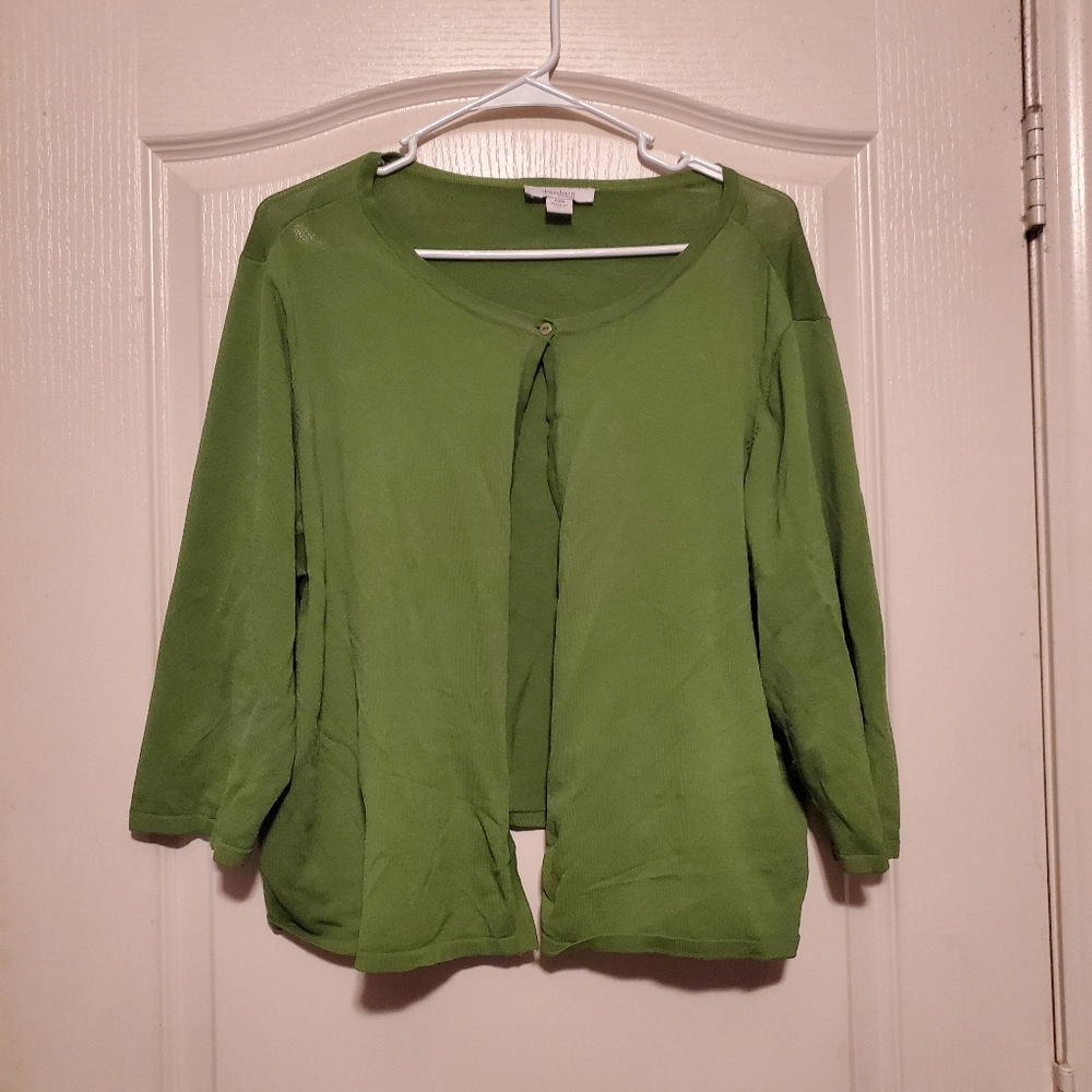 Green sweater shrug